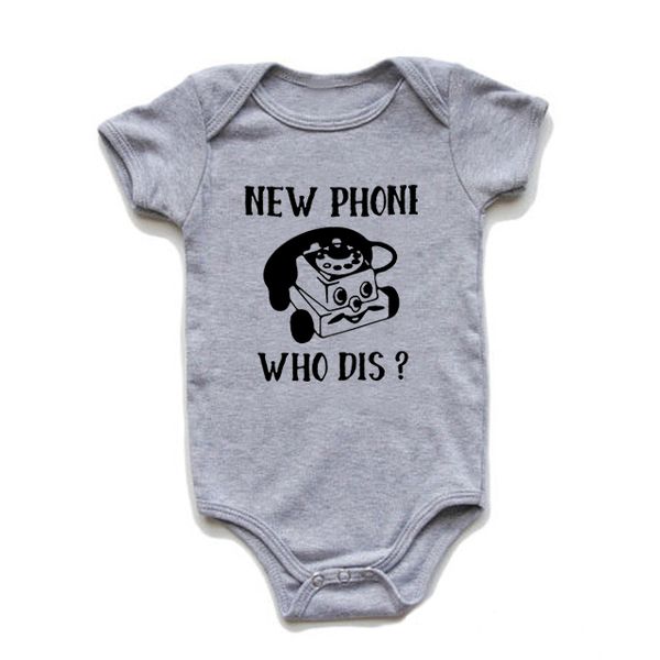 

baby rompers baby girls boys infant short sleeve jumpsuit new phone who dis letter print summer romper baby newborn clothes, White