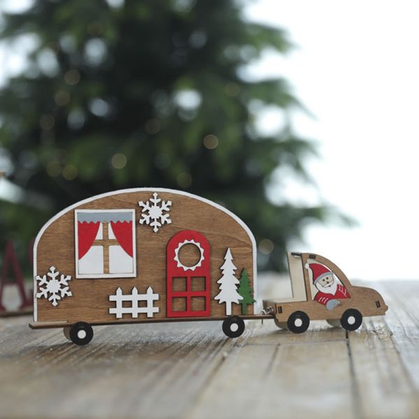 

crafts christmas decoration supplies santa claus wooden puzzle creative diy car shape decoration al