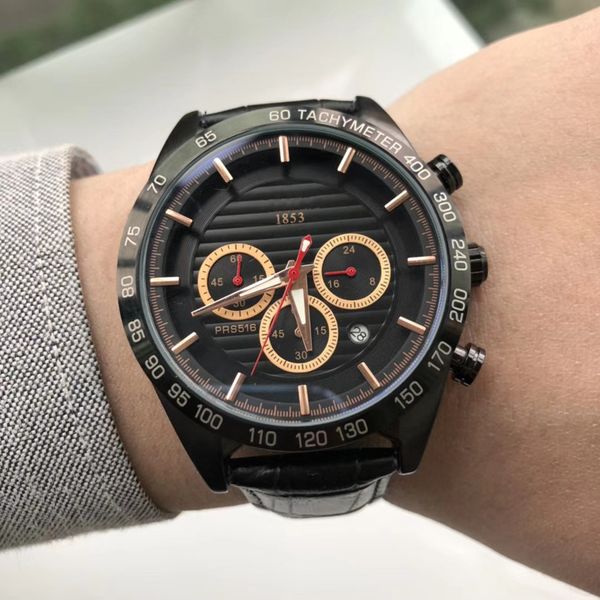 

men multi-function chronograph stainless steel quartz watch satch luxury leisure watch precise stability brand resistant glass aaa3, Slivery;brown