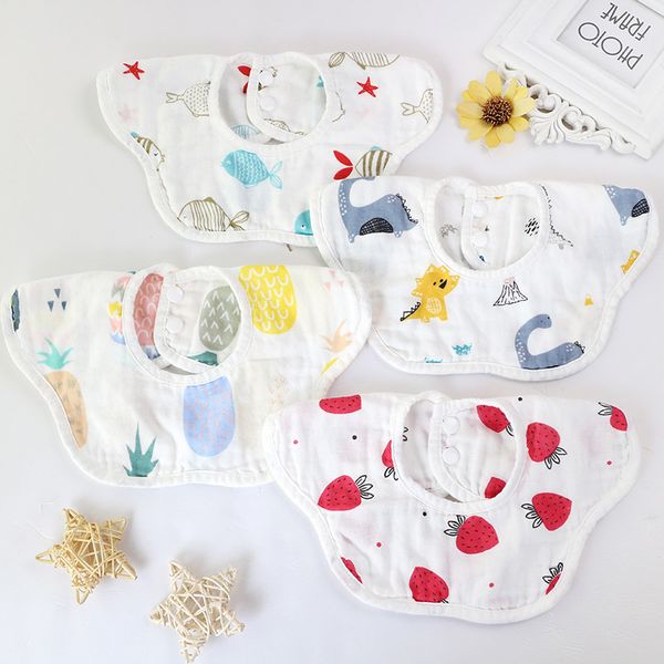 

fashionable circular baby bibs scarf 4 layer cotton infantil saliva towel feeding burp cloth baby stuff newborn bandana bibs