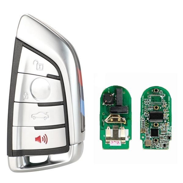 

4 button for f series cas4+/fem 2011-2017 white modified smart remote key fob 315mhz/434mhz/868mhz