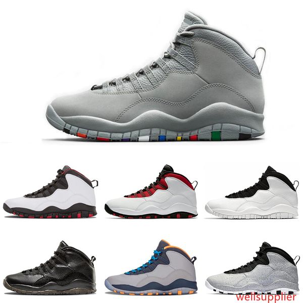 

new cement 10s mens basketball shoes class of 2006 westbrook cool grey chicago 10 trainers sneaker men sports shoe size 8-13
