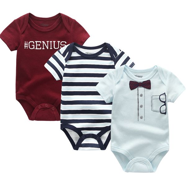 

2019 3шт / lot новорожденного bodysuits девочка одежда 0-12m baby girl одежда 100% хлопок unicorn мальчик одежда roupas де бебе, Blue