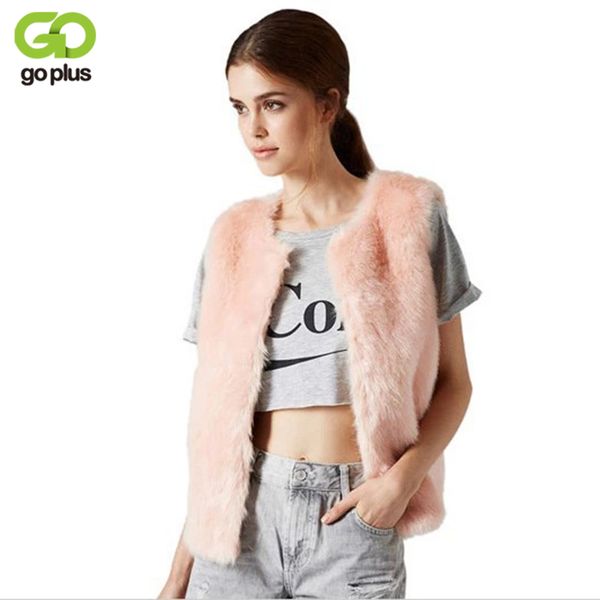 

goplus spring faux fur vest 2018 vetement femme fashion waistcoat winter gilet fourrure femme pink faux fur women vest c4393, Black