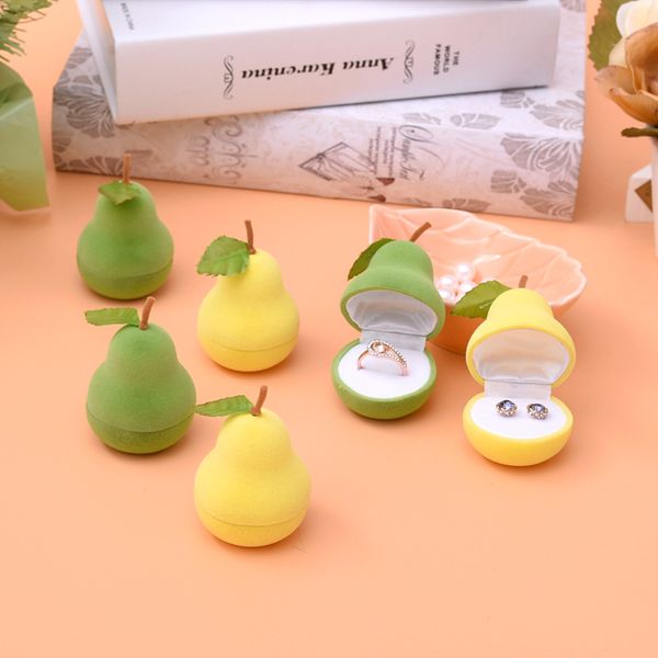 

[ddisplay]birthday party pear ring girls jewelry box cute necklace jewelry standing holder cartoon fruit earring studs jewelry case display, Black;white