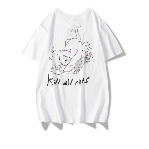 

ripndip тенниска 20ss mens сша дизайнера футболка роскошь поймай мышь печать мужчин рубашки с короткими рукавами высокого качества хлопок по, White;black
