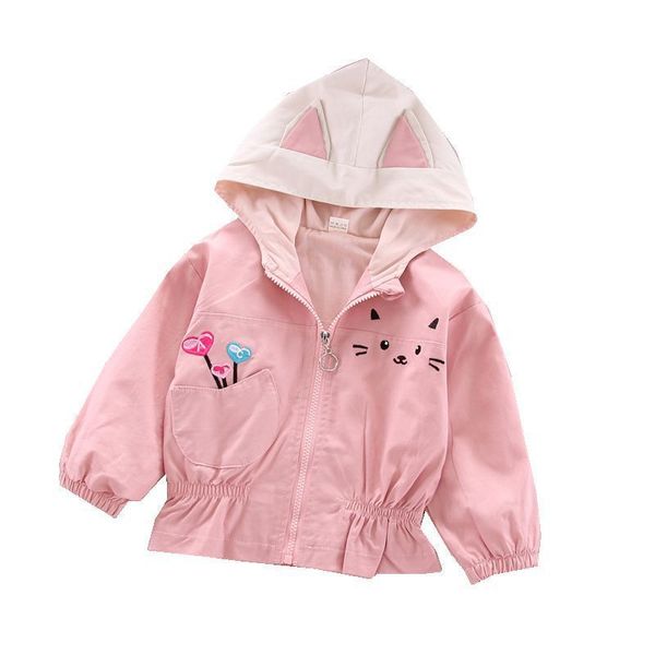 

baby girl cotton clothes children spring autumn cartoon print zipper hooded coat one piece infant kid fashion toddler tracksuits, Blue;gray