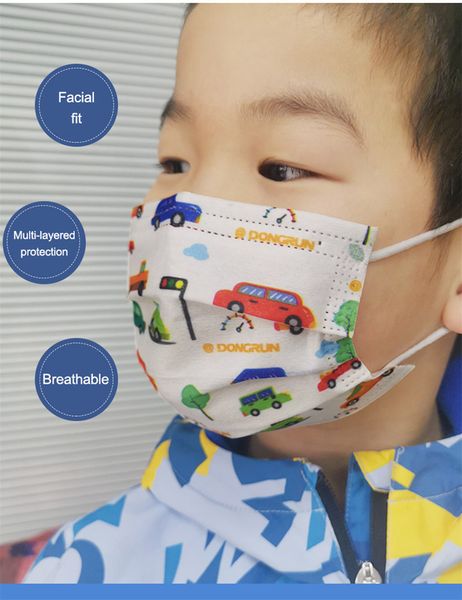 

милый ребенок дети маска для лица 3-слойная CE сертифицированная маска для лица нетканые одноразовые детские маски