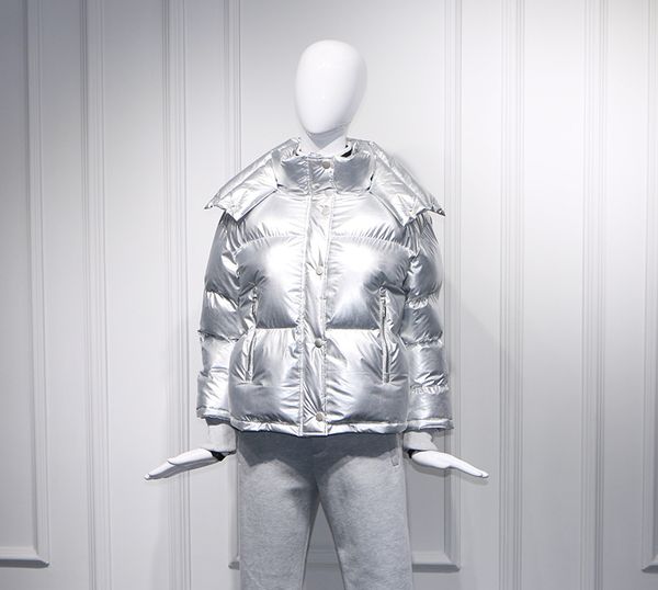 

oversize silver puffer jacket warm winter coat women 2018 fashion women parka down jacket coat female padded overcoat, Black