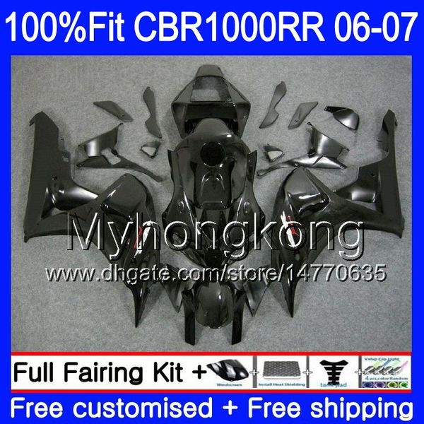 Corpo iniezione + serbatoio per HONDA CBR 1000 RR CBR 1000RR 06-07 276HM.1 CBR1000RR 06 07 CBR1000 RR 2006 2007 Kit carene OEM completo nero lucido