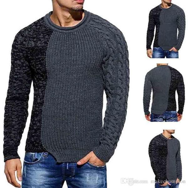 

contrast color mens sweaters winter o neck panelled long sleeve mens skinny pullover womens clothing, White;black