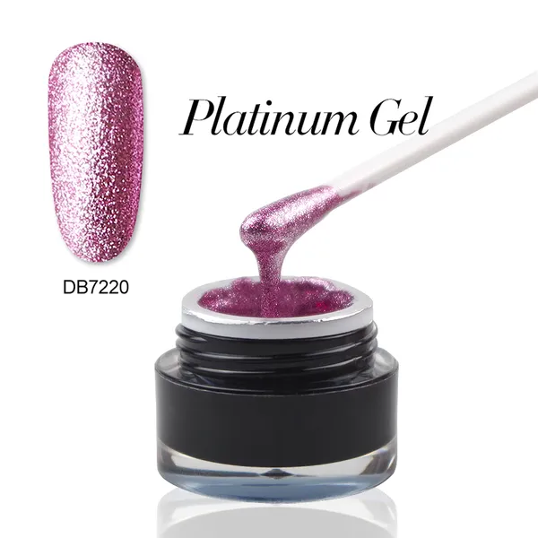 

monasi platinum glitter gel polish 8 color shining gel nail polish vernis semi permanent 3d uv led soak off nail lacquer, Red;pink