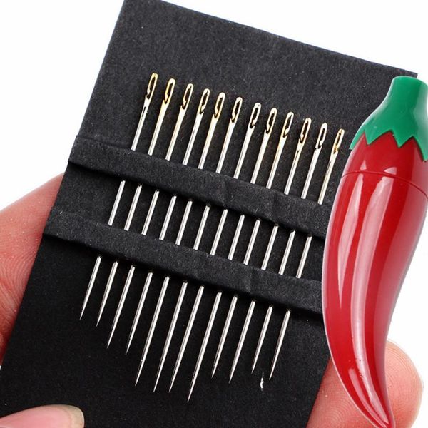 

container sewing needle case embroidery durable craft diy tube shaped self threading tool knitting natural wood organizer, Black