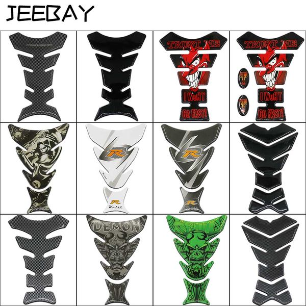 

new car motorcycle tank sticker decals 3d carbon fiber devil skull logo protect fuel tank pad moto racing accessories