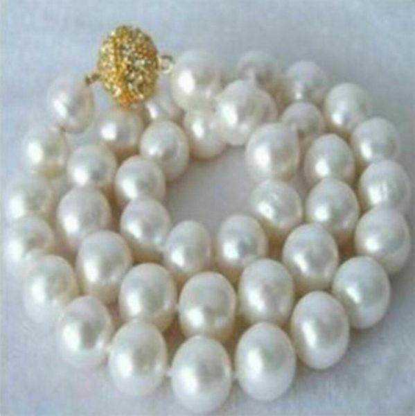 

huge 12mm south sea white shell pearl necklace 18", Silver