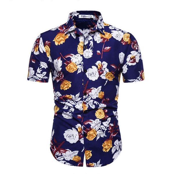 

2020 мужская гавайская рубашка мужская повседневная camisa masculina печатные пляжные рубашки с коротким рукавом брендовая одежда бесплатная, White;black
