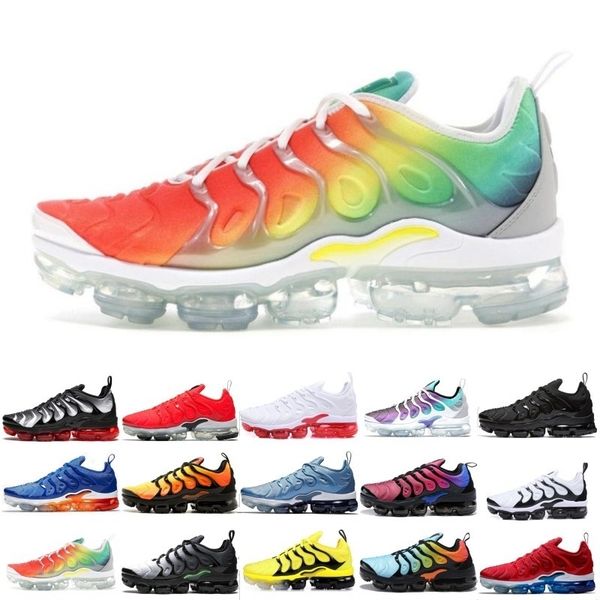

fashion tn plus running shoes men women game royal rainbow bleached aqua triple white black fades blue volt trainer designer sneakers