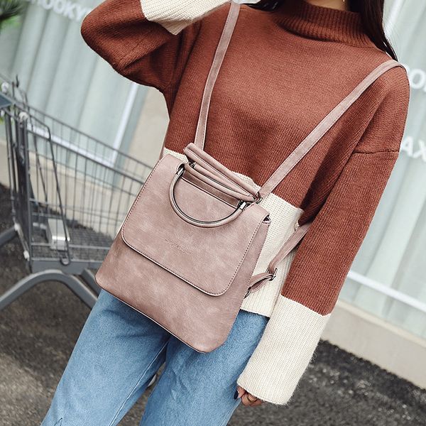 

2019 vintage double shoulder bag new school style women's bag single shoulder