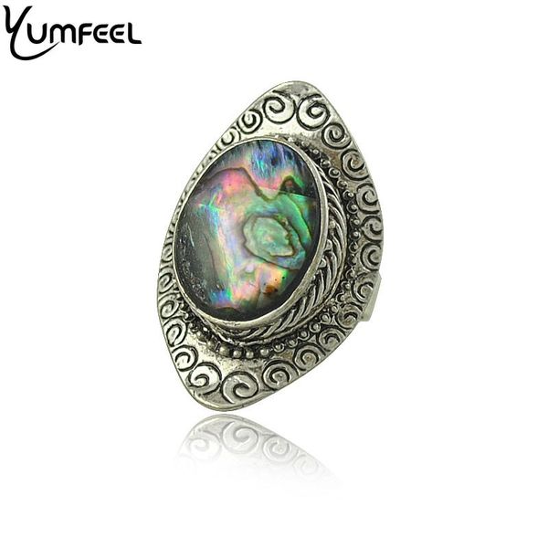 

yumfeel factory original design vintage silver plated boho shell rings for woman, Golden;silver
