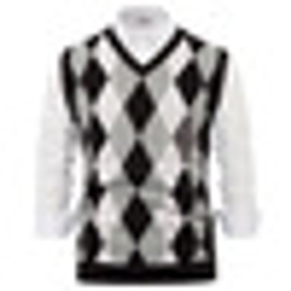 

mens sleeveless v-neck pullover vest knitwear sweater themal fall winter, Black;white