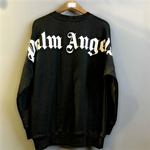 

oversize palm angels men women sweatshirts summer style palm angels hoodie mens pay22 pullover, Black