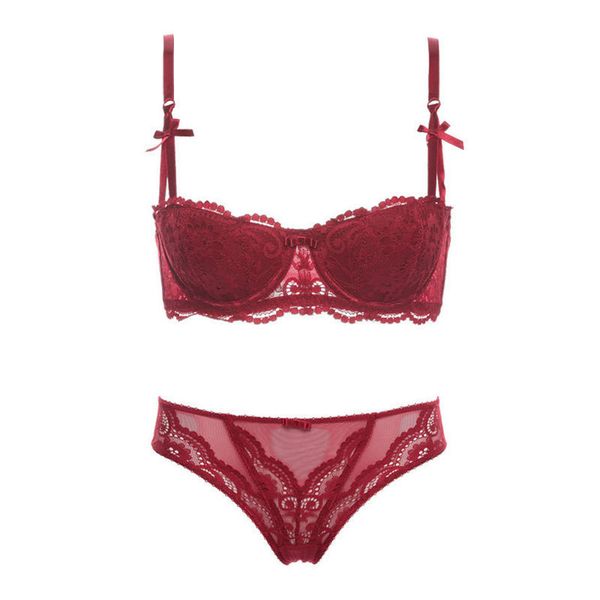 

bra set water bra fashion bra set underwear intimates embroidery lace lingerie temptation black red bride small underwear set, Red;black