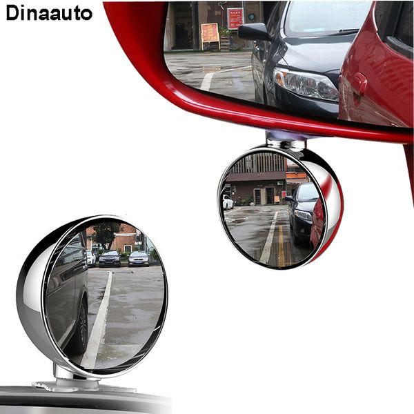 

adjustable car blind spot mirror wide angle convex rear view mirror round car parking rearview mirrors plating