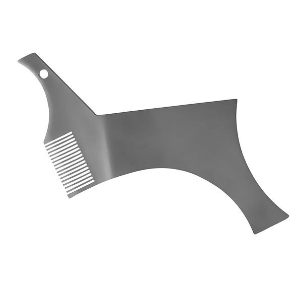 

portable beard shaping ruler shaper stencil moustache trim comb shaving tool, Silver