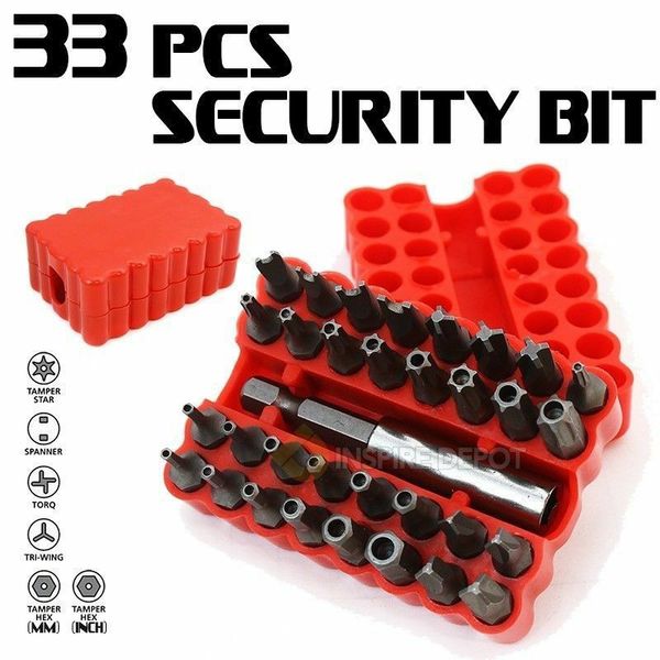 

multi-functional screwdriver bit set for home woodworking extension bit holder security screwdriver for garden supplies 33pc