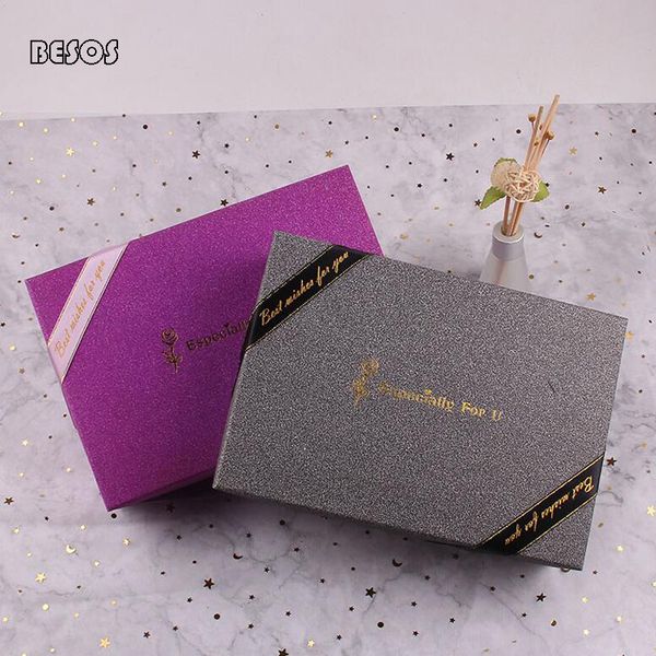 

simple oblong gift box black pink frosted party wedding festival scarf shirt perfume elling paper gift box b305d