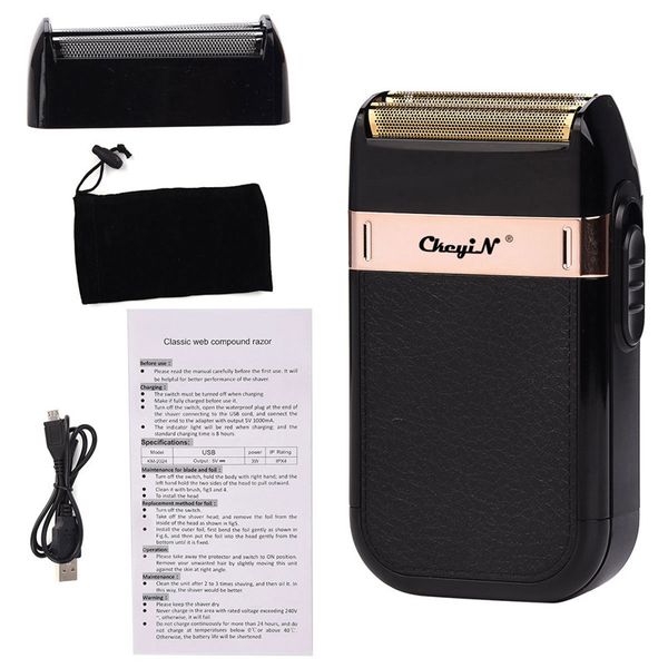 

км-2024 водонепроницаемый электрическая бритва мужчин близнец лезвие сабельная бритвы usb аккумуляторная maquina cortar cabelo машина toptri