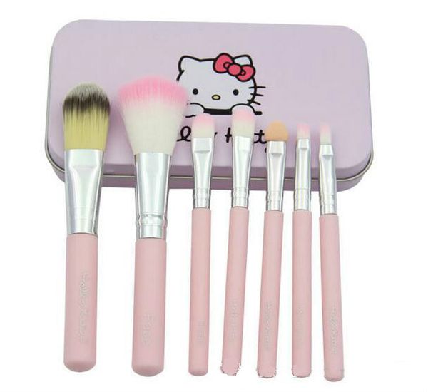 

7pc et hello kitty co metic makeup bru he kit pink iron ca e toiletry beauty appliance make up bru h dhl whole ale