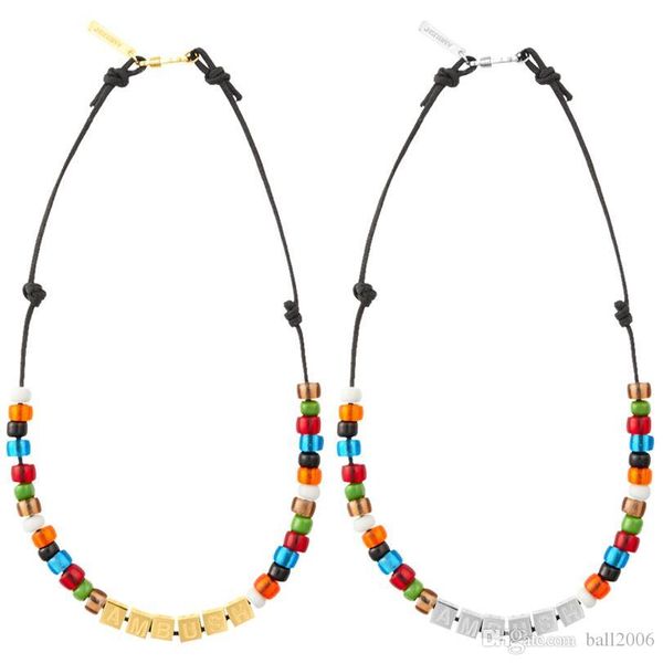 

ambush square letters colorful glazed beads necklace hip hop personality fashion men and women couples jewelry
