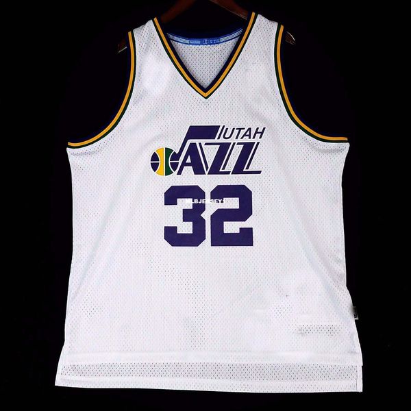 

100% stitched karl malone #32 soul vest hwc sewn home jersey 52 mens vest size xs-6xl stitched basketball jerseys ncaa, Black;blue