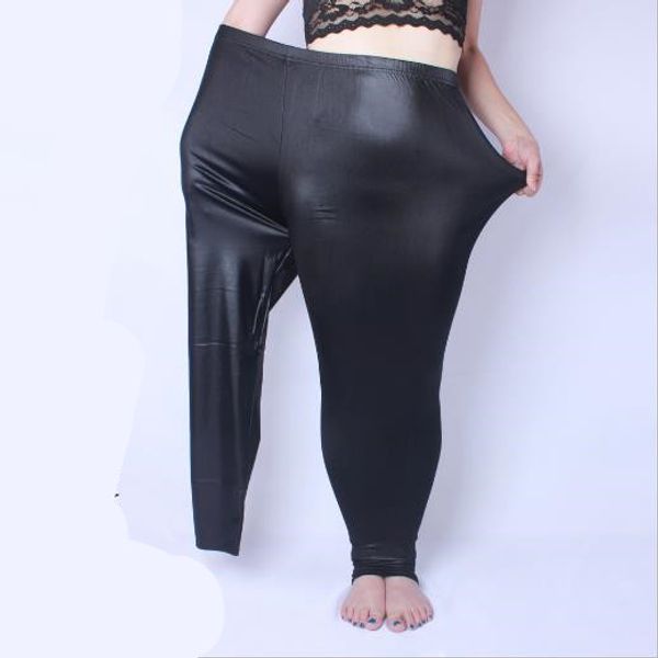

harajuku women pant 2019 oversized 5xl pu leather pants women winter elastic high waist skinny fleece package trousers j213, Black;white