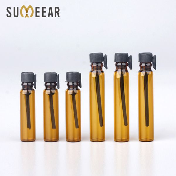 

wholesale 100pcs 1ml 2ml essential oils trial pack tube perfume bottle amber glass essential oil perfume bottle test tube sample