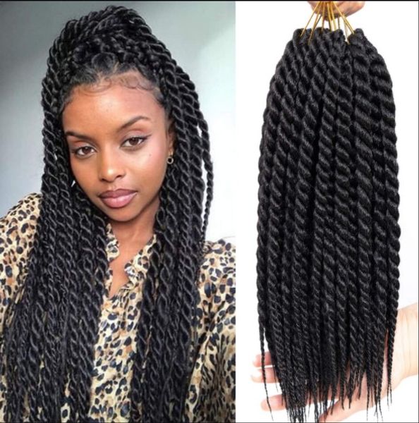 Grosshandel Kunsthaar Havanna Mambo Twist Braids Haarverlangerungen Senegalese Twist Braids Black Crochet Braids Haar Fur Schwarze Frauen Free Shippin