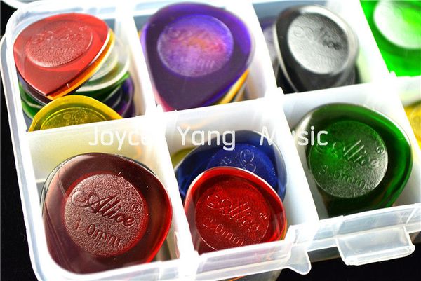 

alice 40pcs water drop heavy durable clear jazz guitar picks box electric guitar bass picks large&small 1.0mm/2.0mm/3.0mm