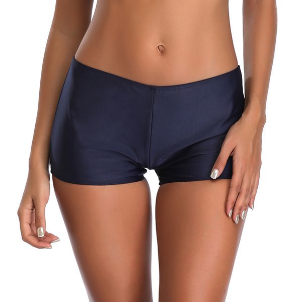

womens plain swim shorts sunbathe women solid swimwear bottom boyshort ties swimsuit pants swim short boxer #dx