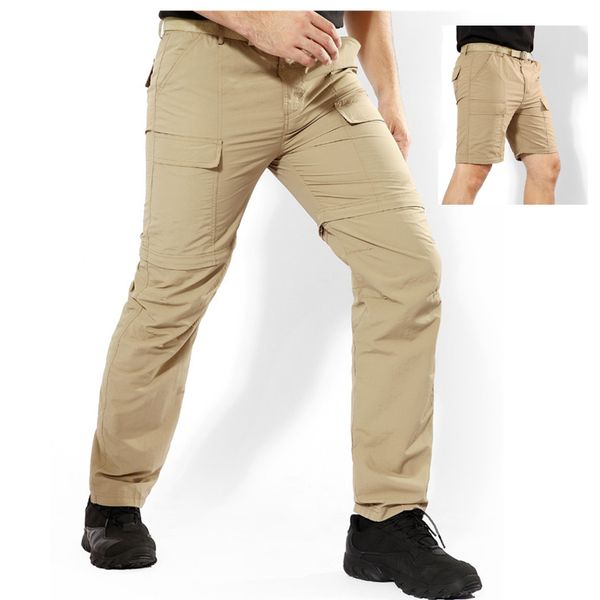 

man removable quick dry pants detachable trousers very light suitable for outdoor camping hiking fishing camouflage short pants, Black;green