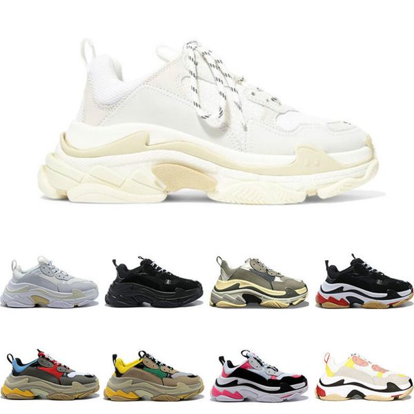 

shoes fashion paris 17 fw casual of triple s sneaker mens women black pink white sports sneakers size 36-45