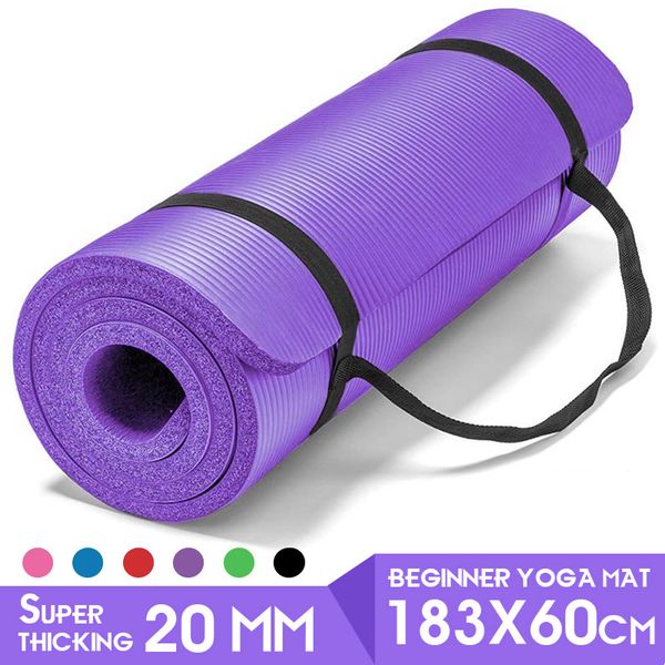 

183*60cm thickness nbr super yoga mat 20mm yoga mats non-slip tasteless fitness esterilla pilates home exercises gym sport pad
