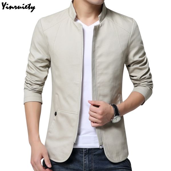 

plus size spring autumn men's jacket black navy blue beige khaki korean casual coat cotton zipper streetwear fashion windbreaker, Black;brown