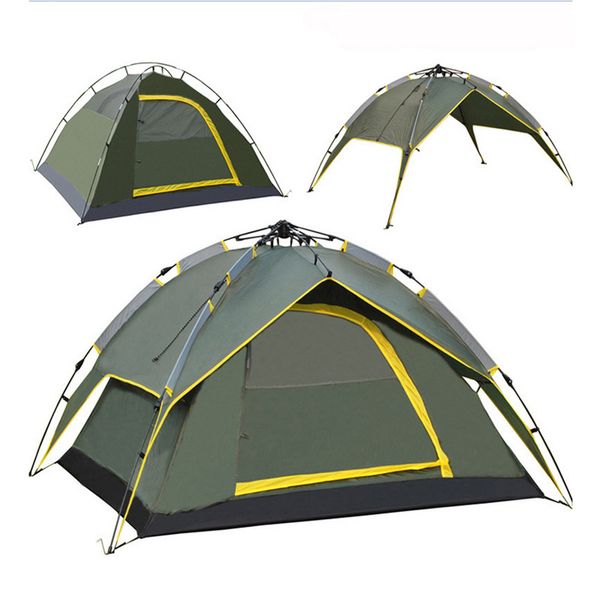 

3-4 persons tent double layer rainproof outdoor tourist camping hiking hike travel play tent army green