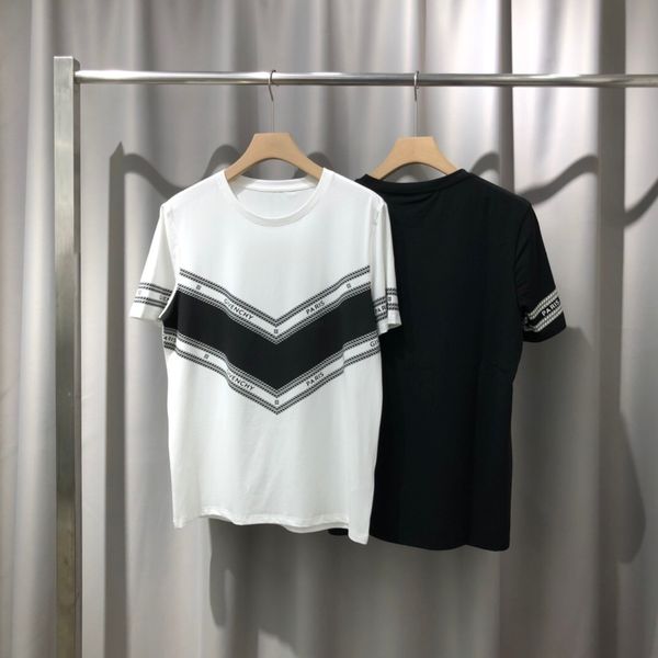 

2020ss spring and summer new high grade cotton printing short sleeve round neck panel t-shirt size: -l-xl-xxl-xxxl color: black white 069, White;black