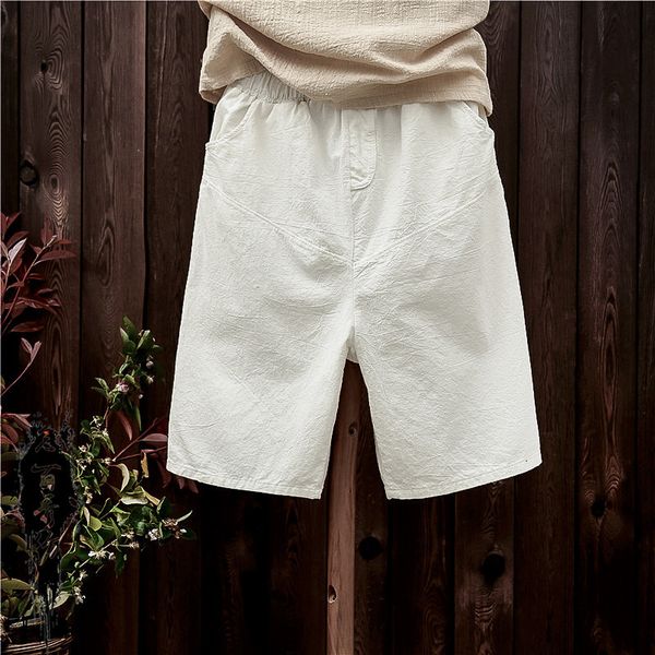 

spring summer 2019 cotton and linen joker water restoring ancient ways women's shorts bxf2274, White;black