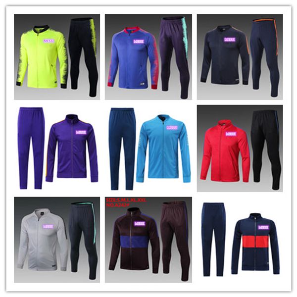 

top quality 2019 2020 MEssi soccer tracksuit jacket19/20 Griezamn Chaqueta de fútbol SUAREZ INIESTA PIQUE COUTINHO football tracksuit jacket