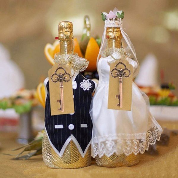 

metal key shaped beer bottle opener wine ring keychain wedding party favors vintage kitchen bar tools antique creative gifts for guests