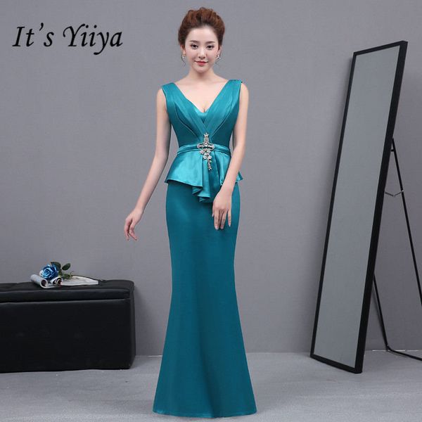 

it's yiiya new sleeveless mermaid dresses vestidos charming v-neck trumpet evening gowns h020, White;black