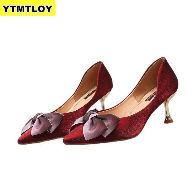 

new arrivals office women shoes candy color high heels dress pumps pointed toe boat shoe classic zapatos wedding shoes, Black